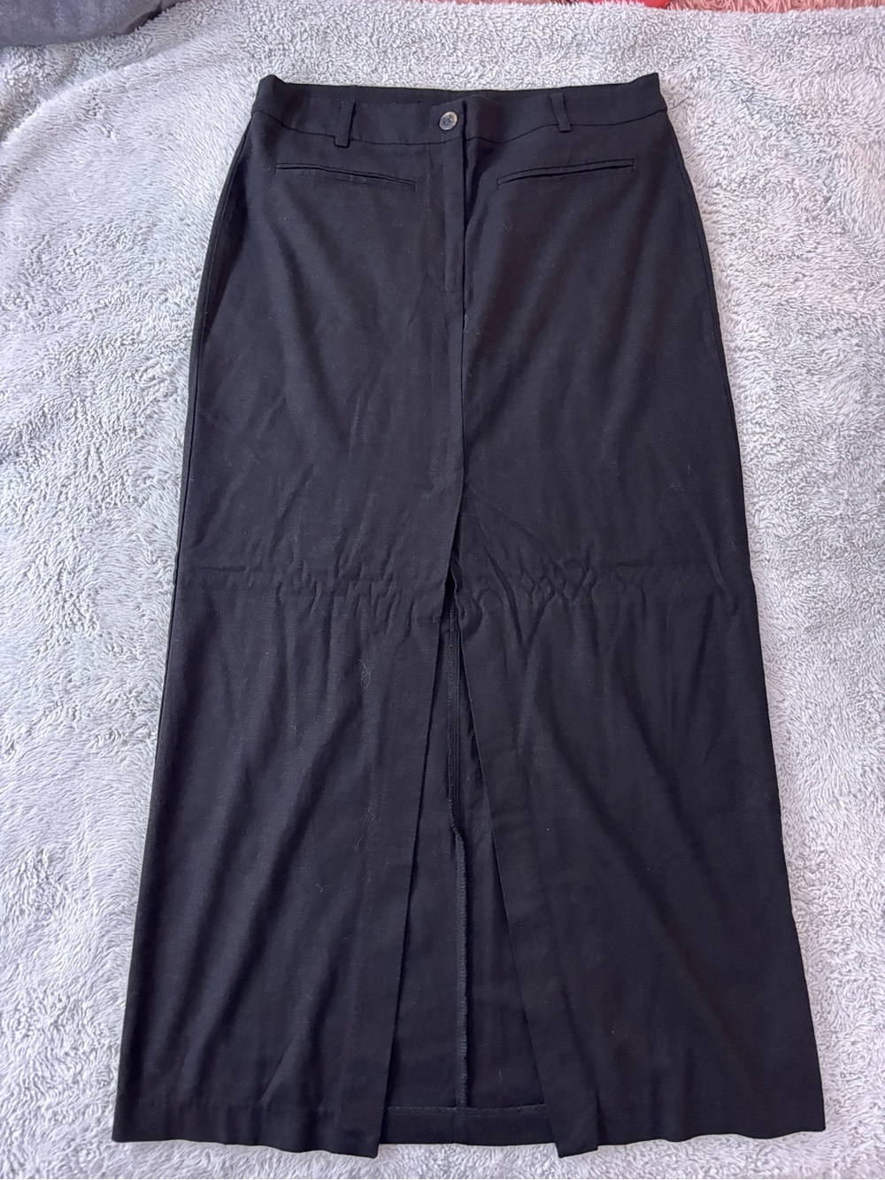Forever 21 Black Midi Pencil Skirt with Back Slit